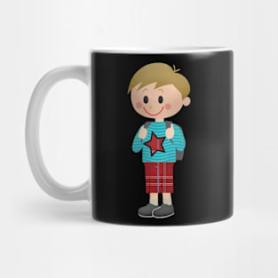 Handsome Schoolboy in A Cool Colorful Outfit Mug